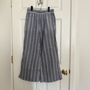 Linen Blend Striped Pants